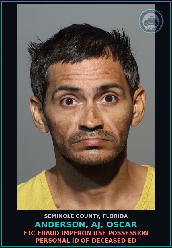 Booking mugshot of ANDERSON, AJ, OSCAR in Seminole County