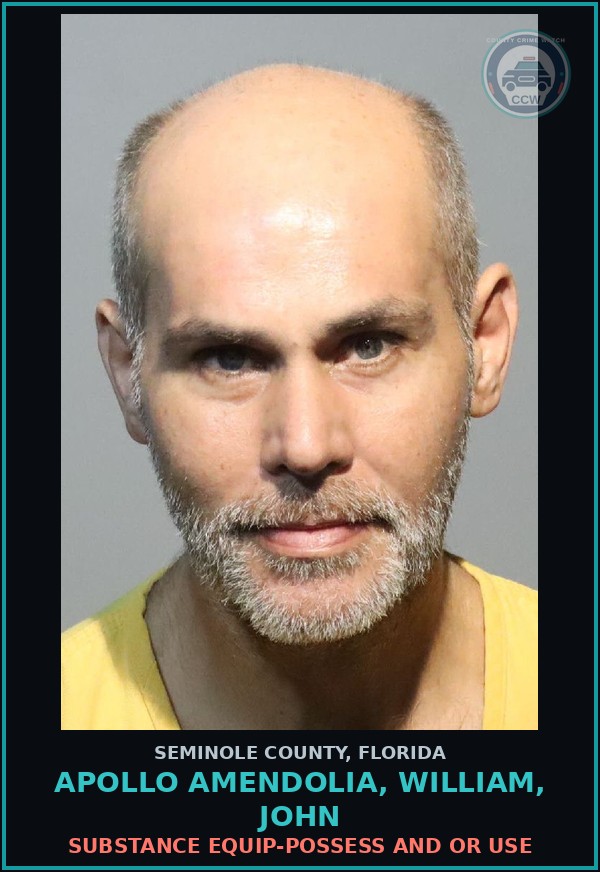 Booking mugshot of APOLLO AMENDOLIA, WILLIAM, JOHN in Seminole County
