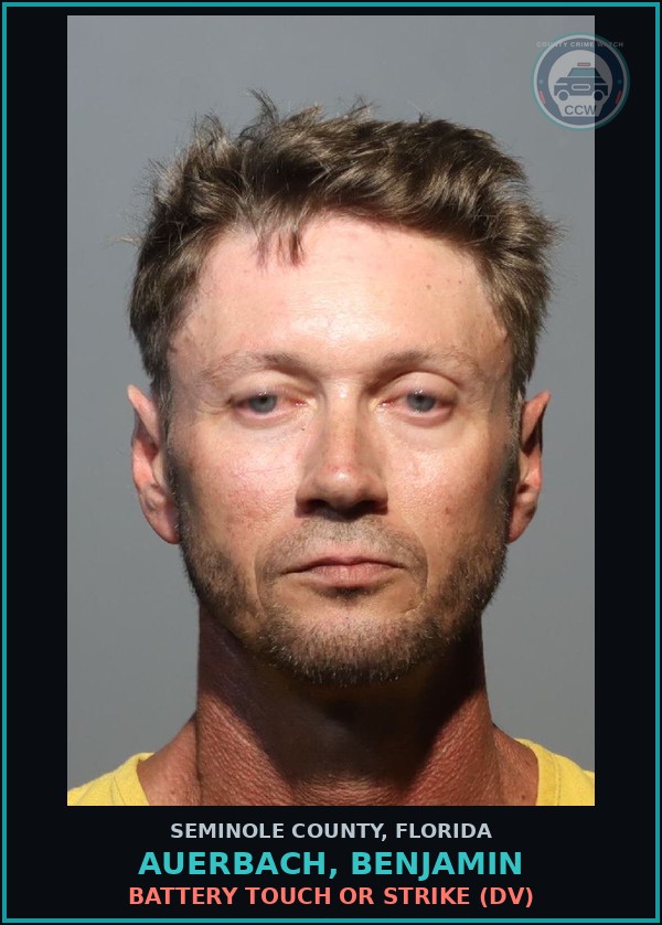 Booking mugshot of AUERBACH, BENJAMIN in Seminole County