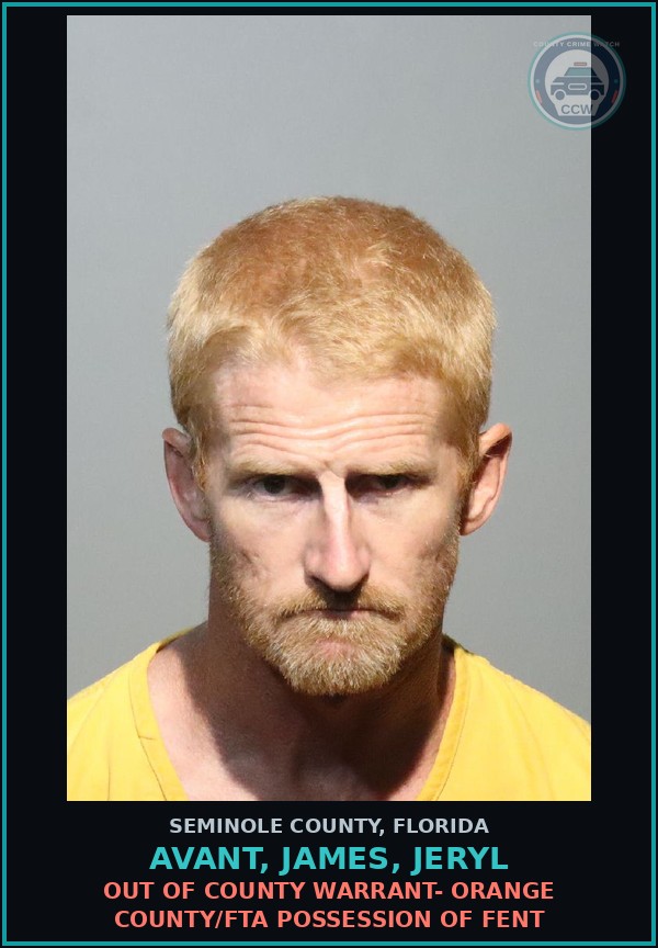 Booking mugshot of AVANT, JAMES, JERYL in Seminole County
