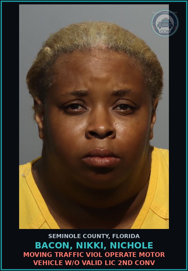 Booking mugshot of BACON, NIKKI, NICHOLE in Seminole County