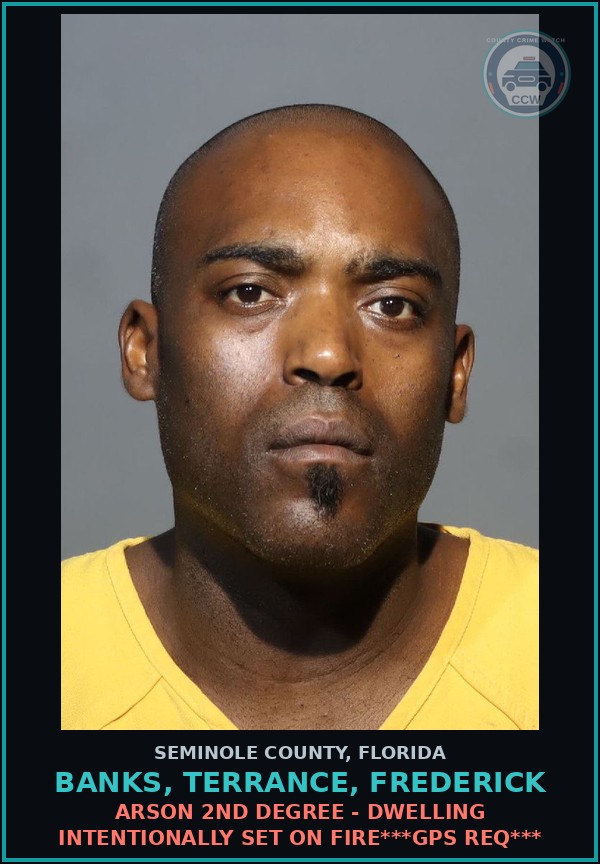 Booking mugshot of BANKS, TERRANCE, FREDERICK in Seminole County
