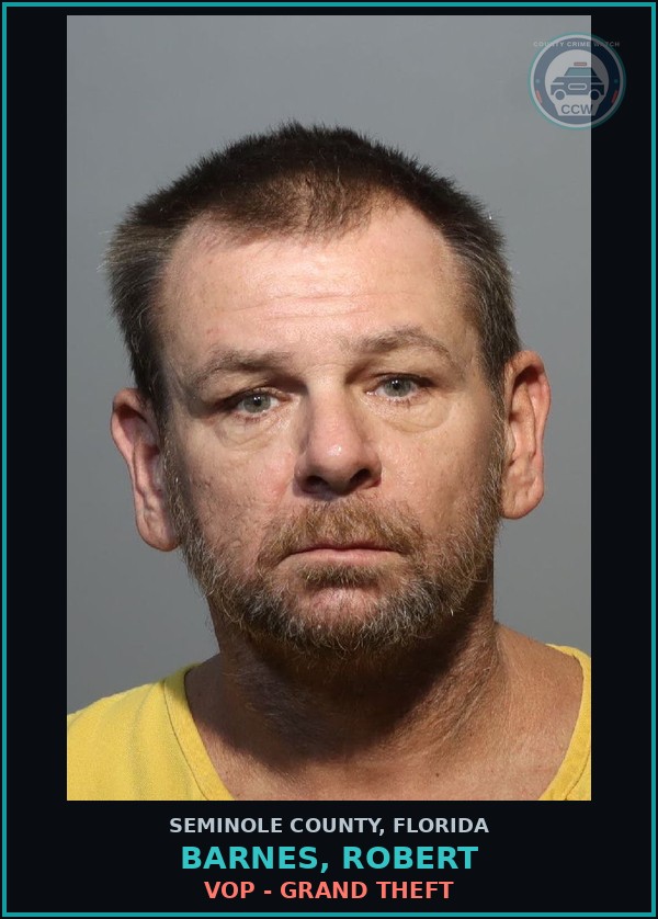 Booking mugshot of BARNES, ROBERT in Seminole County