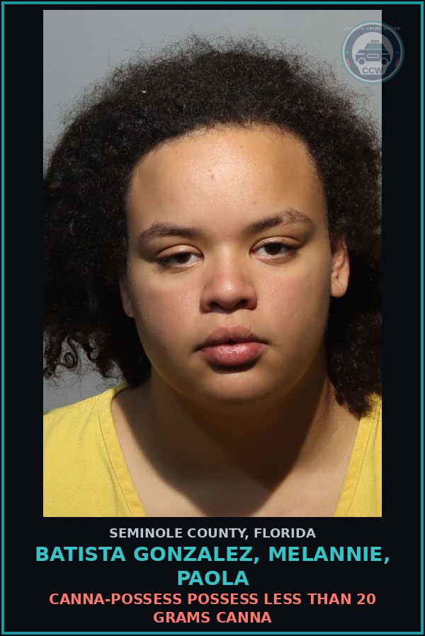 Booking mugshot of BATISTA GONZALEZ, MELANNIE, PAOLA in Seminole County