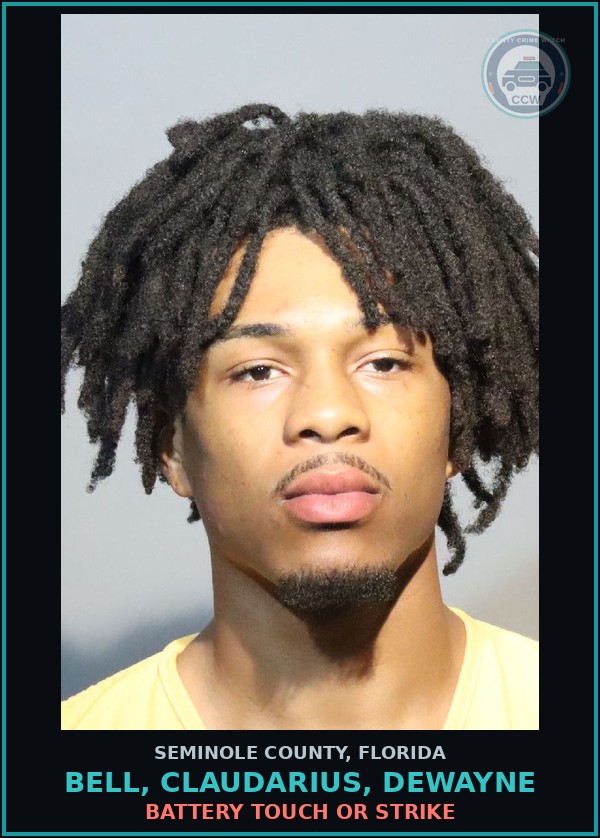 Booking mugshot of BELL, CLAUDARIUS, DEWAYNE in Seminole County