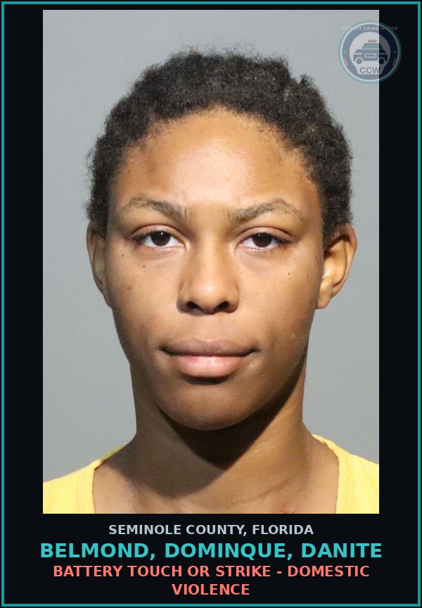 Booking mugshot of BELMOND, DOMINQUE, DANITE in Seminole County