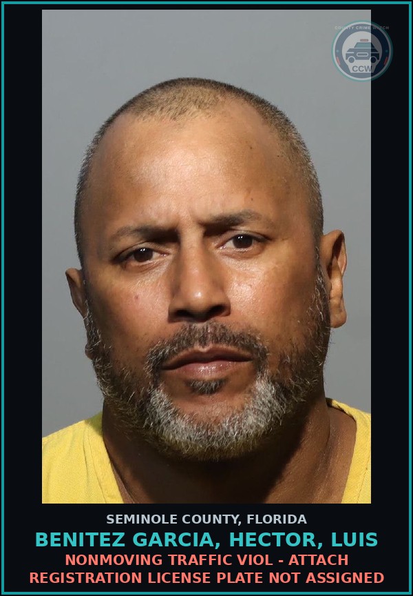 Booking mugshot of BENITEZ GARCIA, HECTOR, LUIS in Seminole County