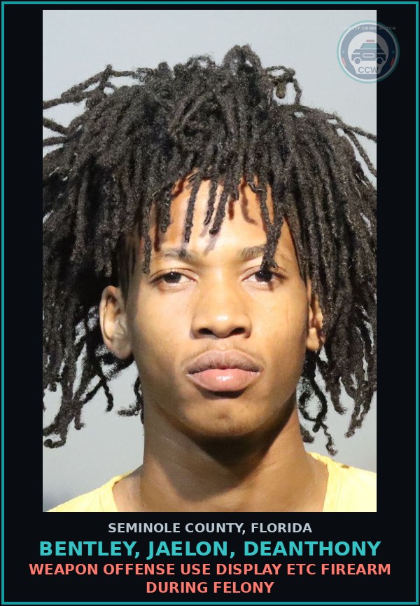 Booking mugshot of BENTLEY, JAELON, DEANTHONY in Seminole County
