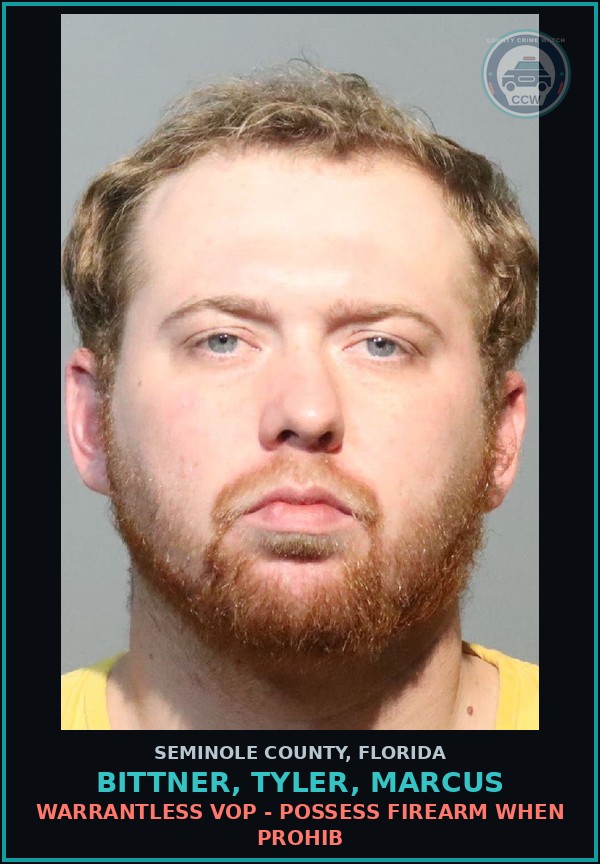 Booking mugshot of BITTNER, TYLER, MARCUS in Seminole County