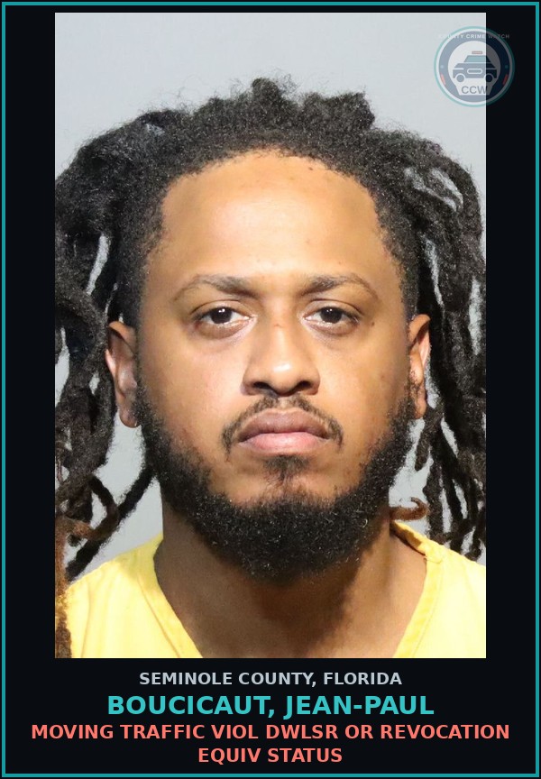 Booking mugshot of BOUCICAUT, JEAN-PAUL in Seminole County