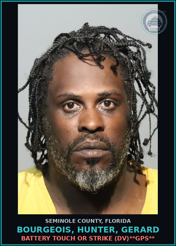Booking mugshot of BOURGEOIS, HUNTER, GERARD in Seminole County