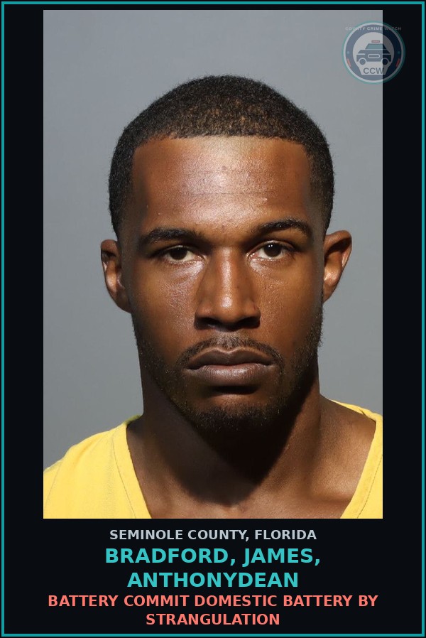 Booking mugshot of BRADFORD, JAMES, ANTHONYDEAN in Seminole County