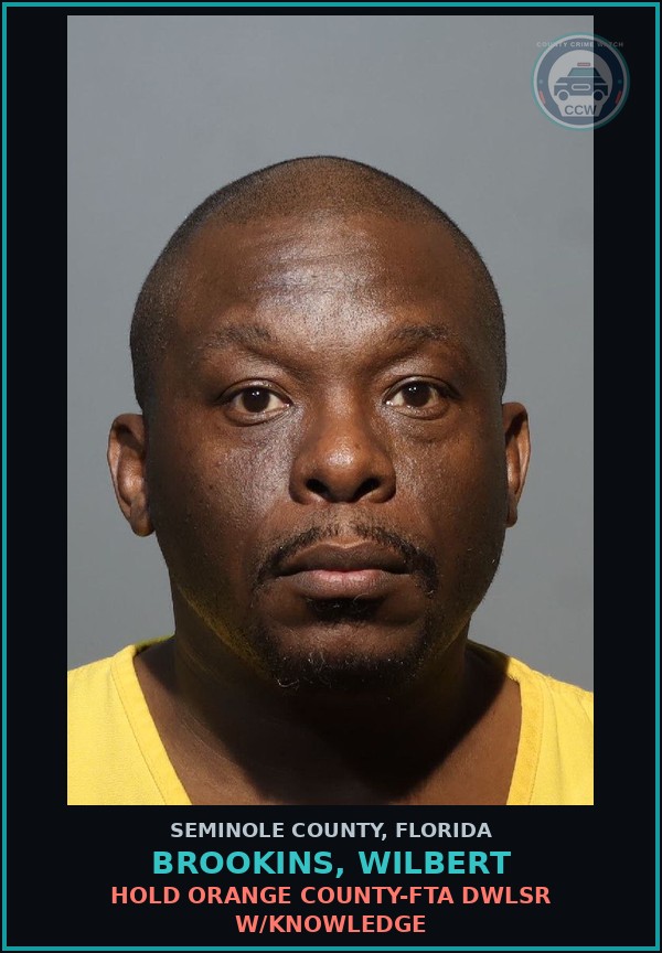 Booking mugshot of BROOKINS, WILBERT in Seminole County