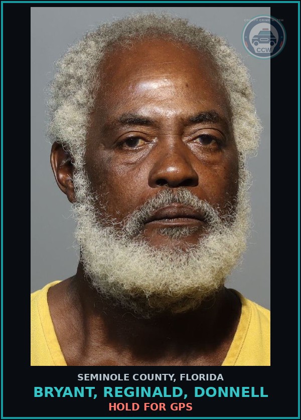 Booking mugshot of BRYANT, REGINALD, DONNELL in Seminole County