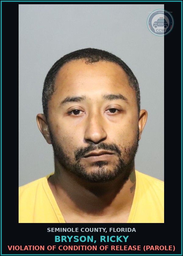 Booking mugshot of BRYSON, RICKY in Seminole County