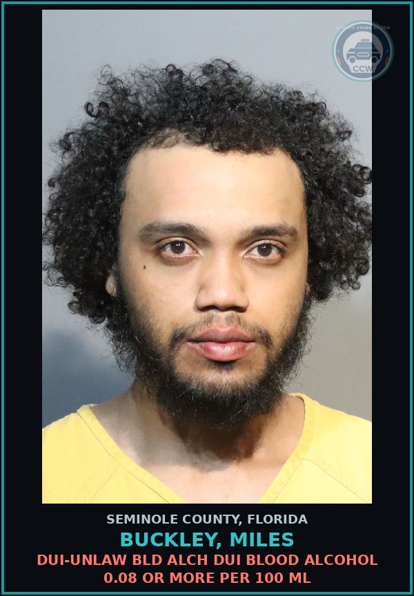 Booking mugshot of BUCKLEY, MILES in Seminole County