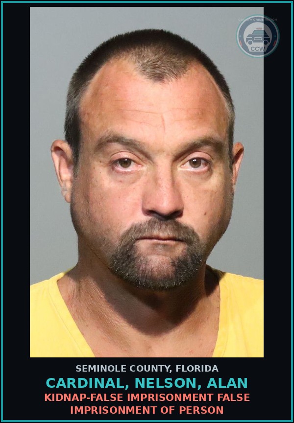 Booking mugshot of CARDINAL, NELSON, ALAN in Seminole County