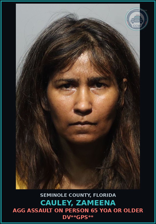 Booking mugshot of CAULEY, ZAMEENA in Seminole County