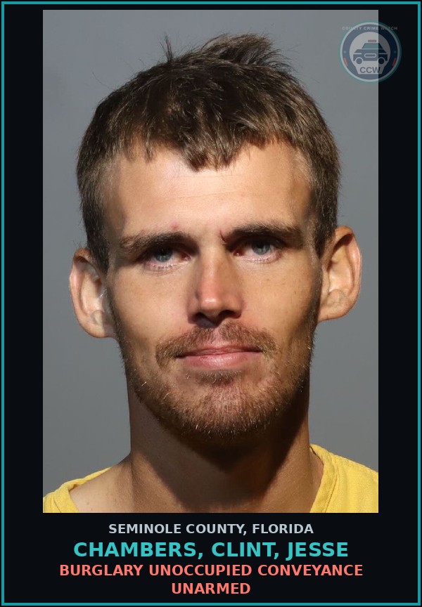 Booking mugshot of CHAMBERS, CLINT, JESSE in Seminole County
