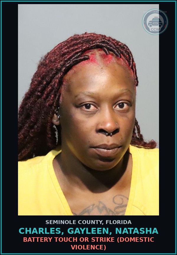 Booking mugshot of CHARLES, GAYLEEN, NATASHA in Seminole County