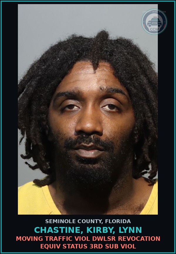 Booking mugshot of CHASTINE, KIRBY, LYNN in Seminole County