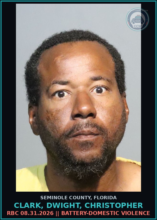 Booking mugshot of CLARK, DWIGHT, CHRISTOPHER in Seminole County