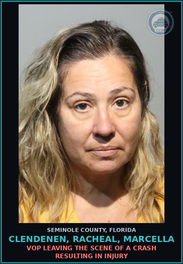 Booking mugshot of CLENDENEN, RACHEAL, MARCELLA in Seminole County