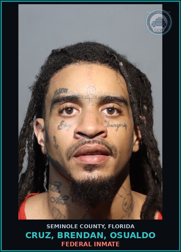 Booking mugshot of CRUZ, BRENDAN, OSUALDO in Seminole County