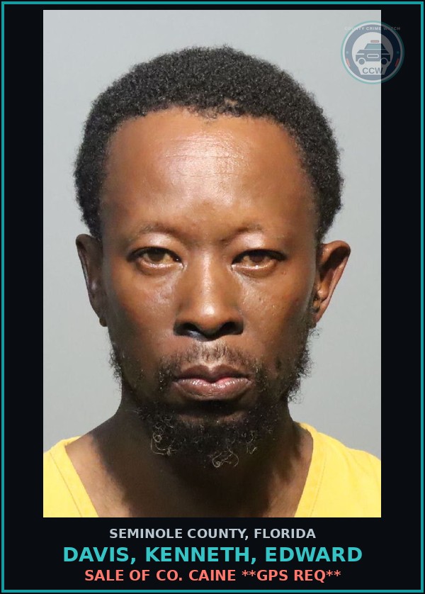 Booking mugshot of DAVIS, KENNETH, EDWARD in Seminole County
