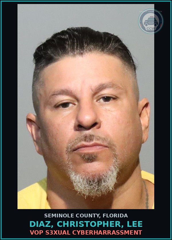 Booking mugshot of DIAZ, CHRISTOPHER, LEE in Seminole County