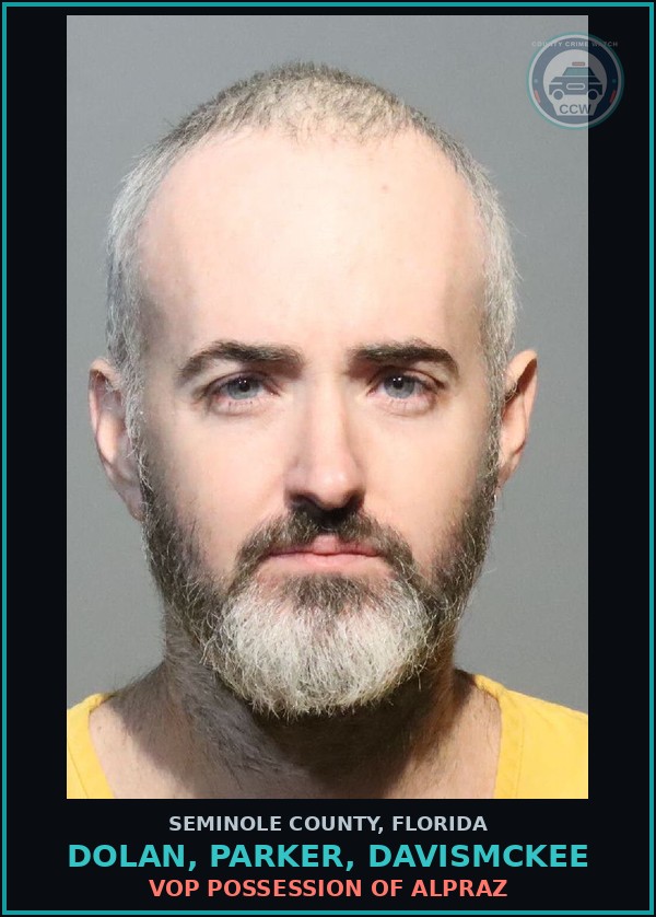 Booking mugshot of DOLAN, PARKER, DAVISMCKEE in Seminole County