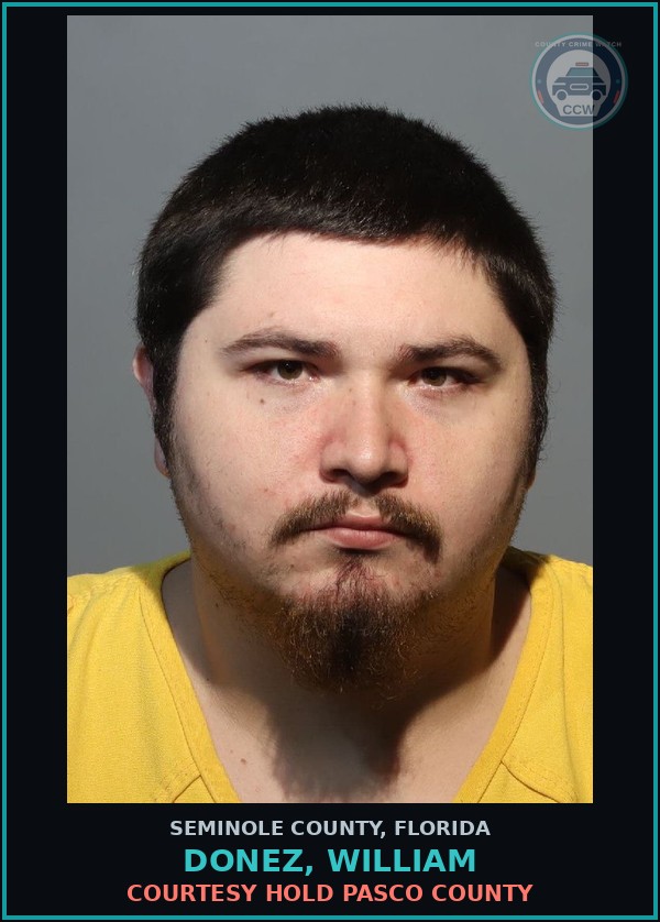 Booking mugshot of DONEZ, WILLIAM in Seminole County