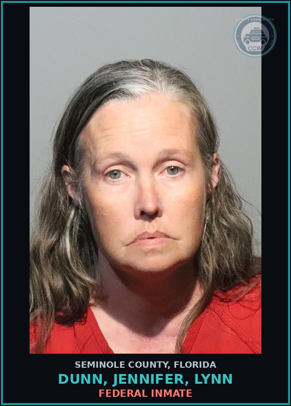 Booking mugshot of DUNN, JENNIFER, LYNN in Seminole County