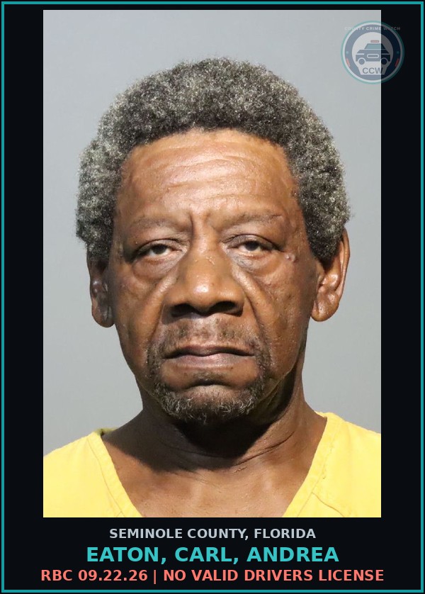 Booking mugshot of EATON, CARL, ANDREA in Seminole County