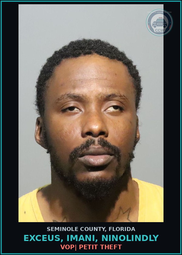 Booking mugshot of EXCEUS, IMANI, NINOLINDLY in Seminole County