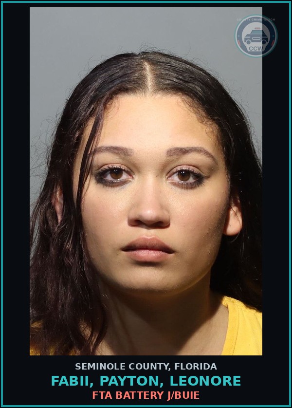 Booking mugshot of FABII, PAYTON, LEONORE in Seminole County