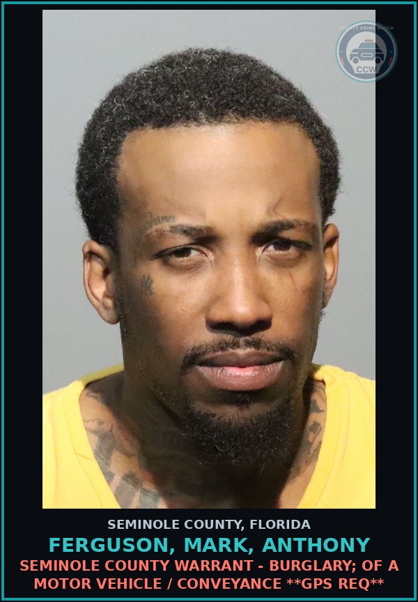 Booking mugshot of FERGUSON, MARK, ANTHONY in Seminole County
