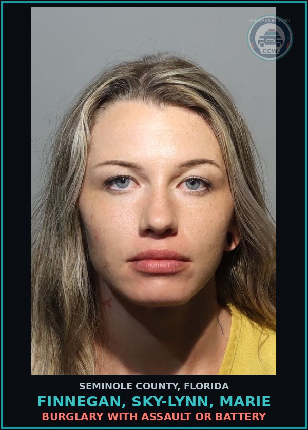 Booking mugshot of FINNEGAN, SKY-LYNN, MARIE in Seminole County