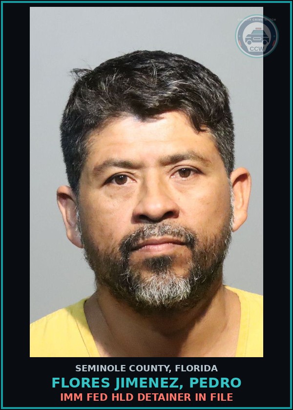 Booking mugshot of FLORES JIMENEZ, PEDRO in Seminole County