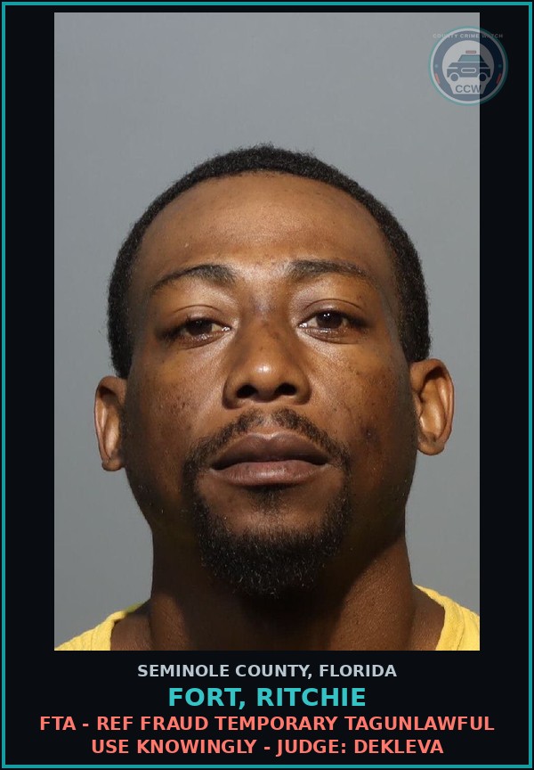 Booking mugshot of FORT, RITCHIE in Seminole County