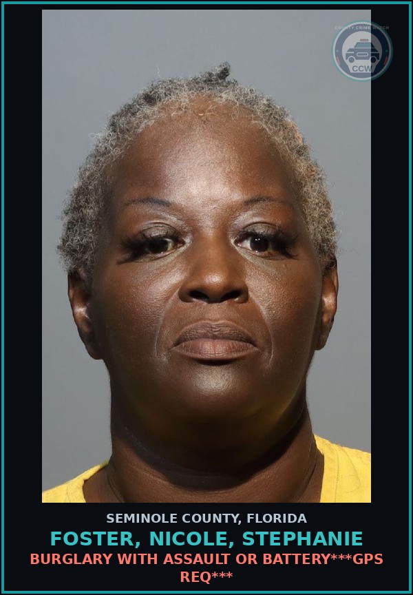 Booking mugshot of FOSTER, NICOLE, STEPHANIE in Seminole County