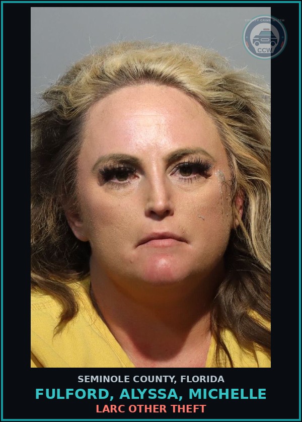 Booking mugshot of FULFORD, ALYSSA, MICHELLE in Seminole County