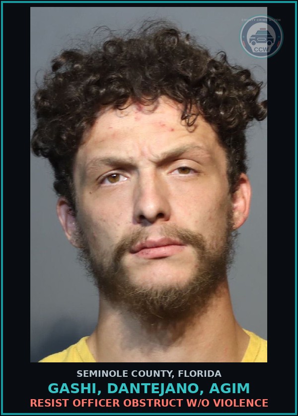 Booking mugshot of GASHI, DANTEJANO, AGIM in Seminole County