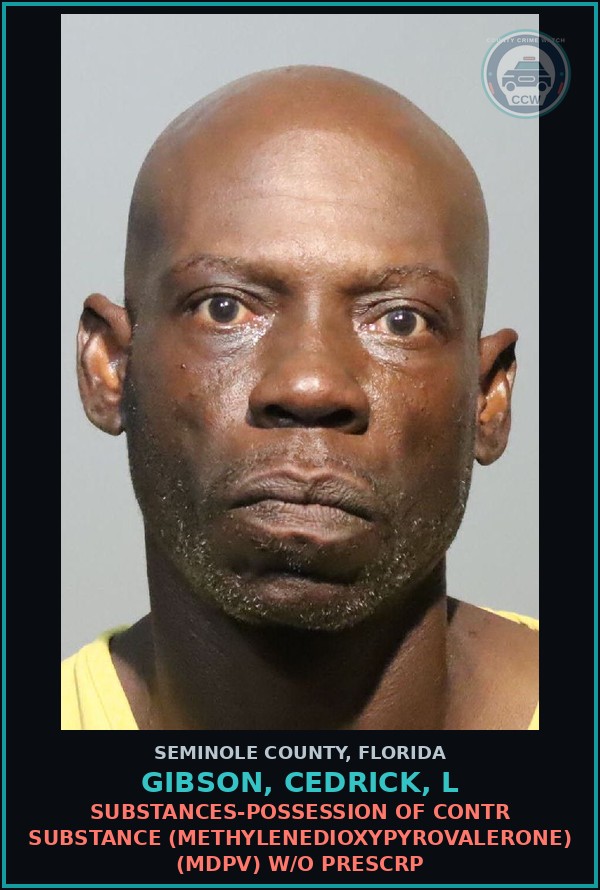 Booking mugshot of GIBSON, CEDRICK, L in Seminole County