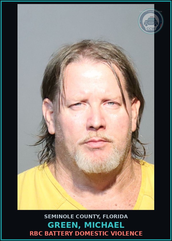 Booking mugshot of GREEN, MICHAEL in Seminole County