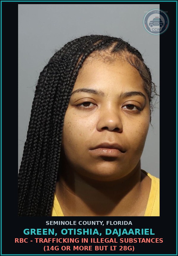 Booking mugshot of GREEN, OTISHIA, DAJAARIEL in Seminole County