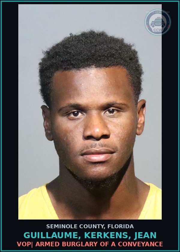 Booking mugshot of GUILLAUME, KERKENS, JEAN in Seminole County