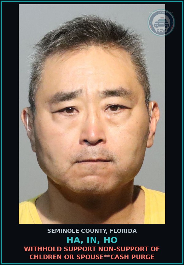 Booking mugshot of HA, IN, HO in Seminole County