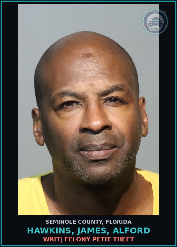 Booking mugshot of HAWKINS, JAMES, ALFORD in Seminole County