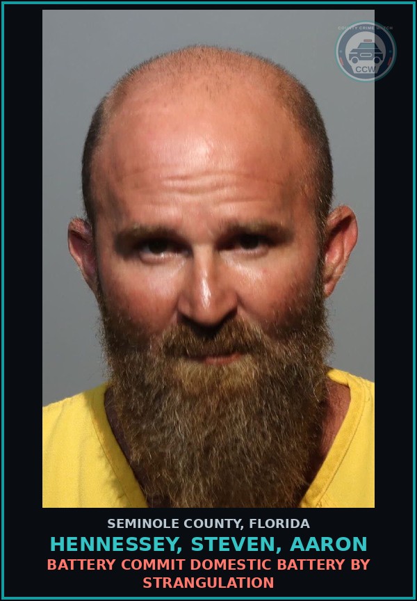 Booking mugshot of HENNESSEY, STEVEN, AARON in Seminole County